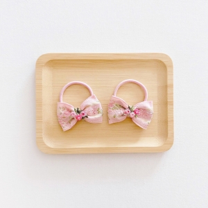 Girl Hair Tie Bow Floral CNY Pair (GPT6338)